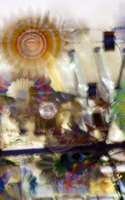 Abstract art featuring colorful floral shapes and geometric patterns, possibly related to poster & graphic design.